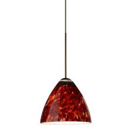 Besa Lighting Mia Cord Pendant, Garnet, Bronze Finish, 1x5W LED 1XT-177941-LED-BR